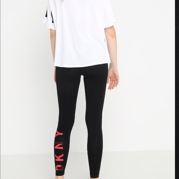 DKNY High Waisted diagonal sport logo leggings - Picture 1 of 5